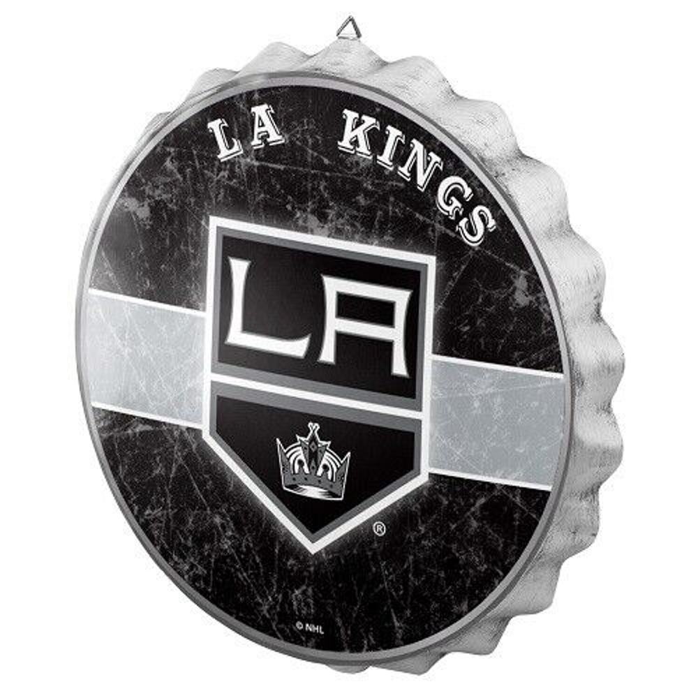 NHL Los Angeles Kings Sign  Bottle Cap Wall Distressed-Round Man Cave Metal